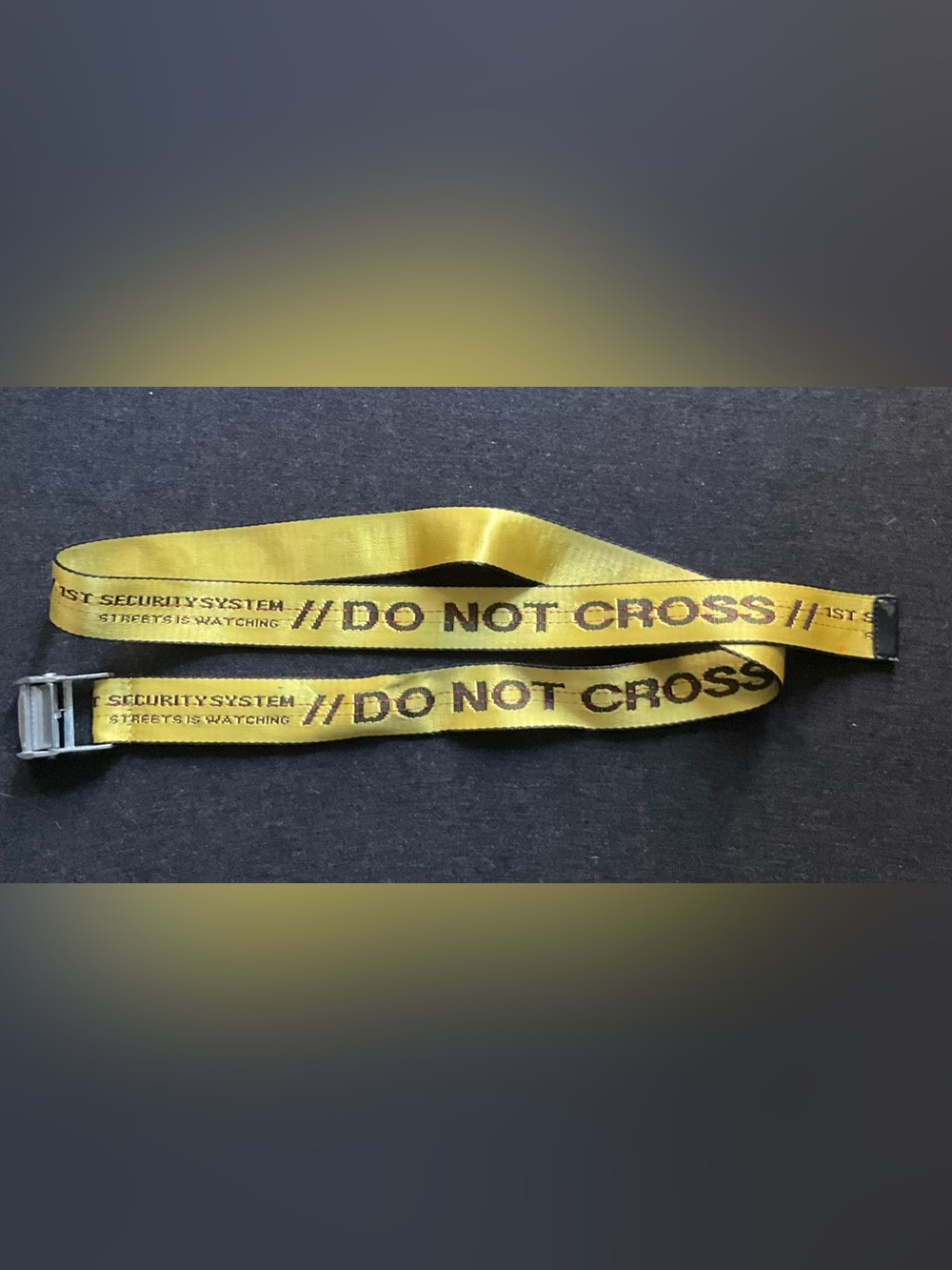 Yellow 'DO Not Cross’ unisex belt